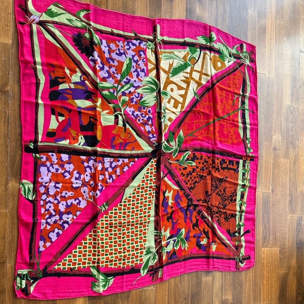 Vibrant Pink and Red Designer Scarf